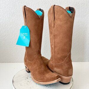 Lane EMMA JANE Womens Cowboy Boots 10 Toffee Suede Western Cowgirl Mid Calf Tall